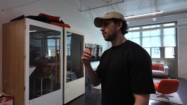 The first alpha version of Ultra's robot, with two arms and a camera mounted on a neck